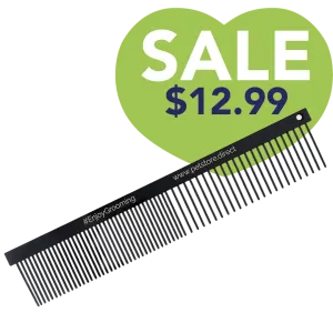 6" Black Premium 50/50 Face Comb by PetStore.Direct