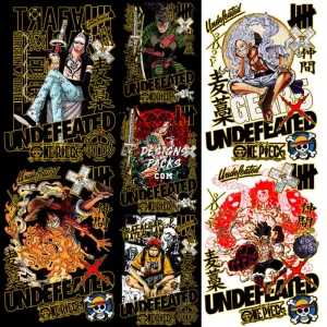 8 One Piece Under Brand Streetwear Anime Designs Bundle PNG   PSD