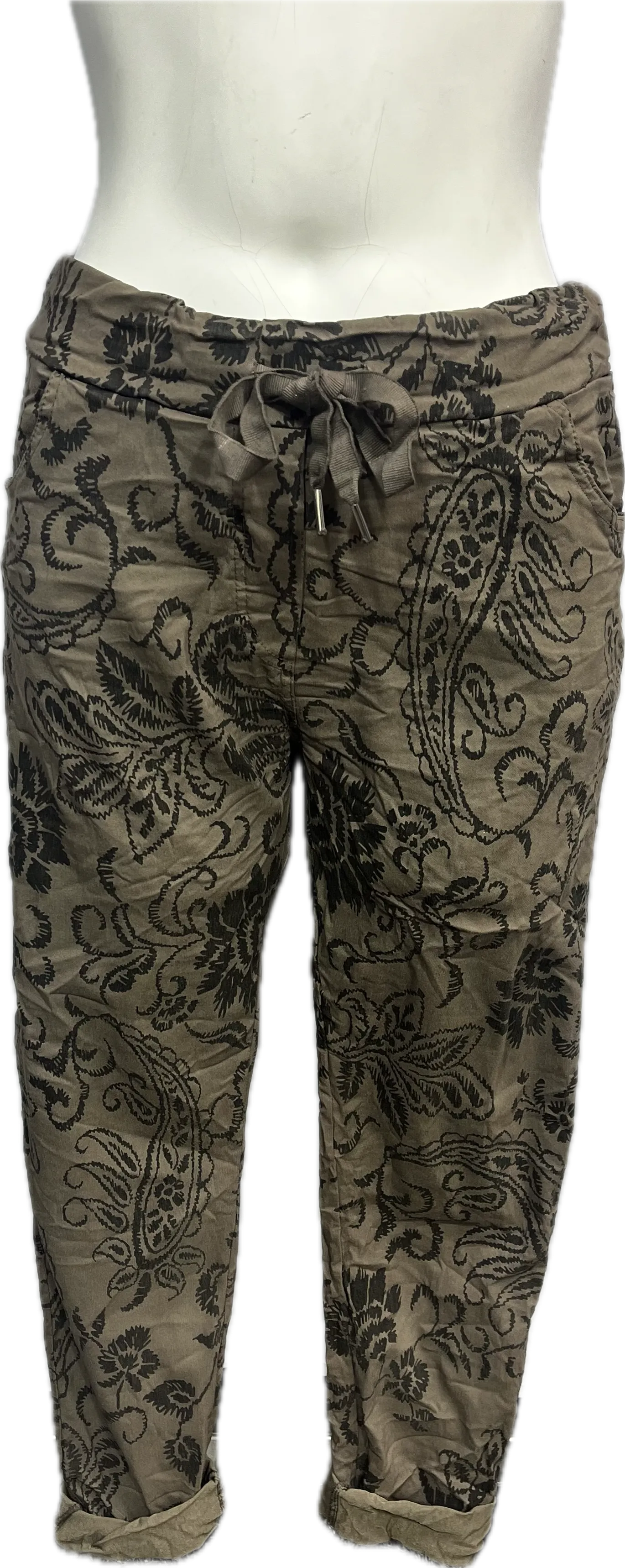 Abstract Floral Print Pants
