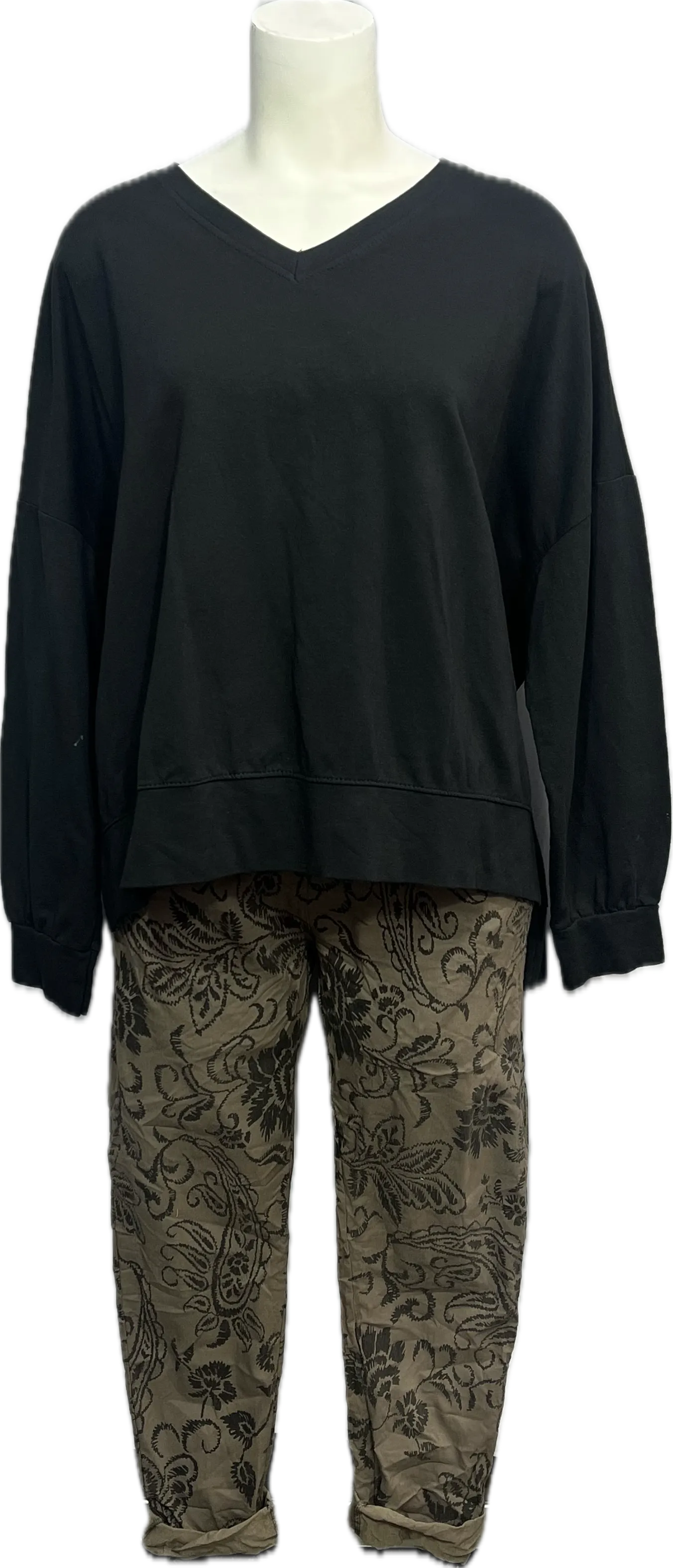 Abstract Floral Print Pants