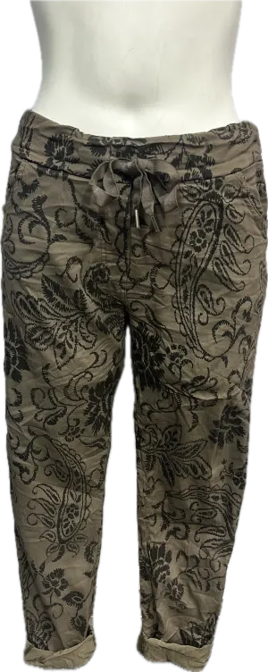 Abstract Floral Print Pants