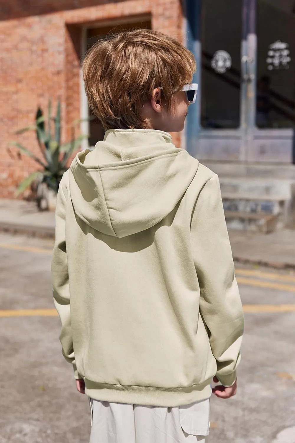 Arshiner Boy's Loose Fit Quarter-Zip Pullover Hoodie Sweatshirt - Lightweight Fleece - 4~12 Years Kids