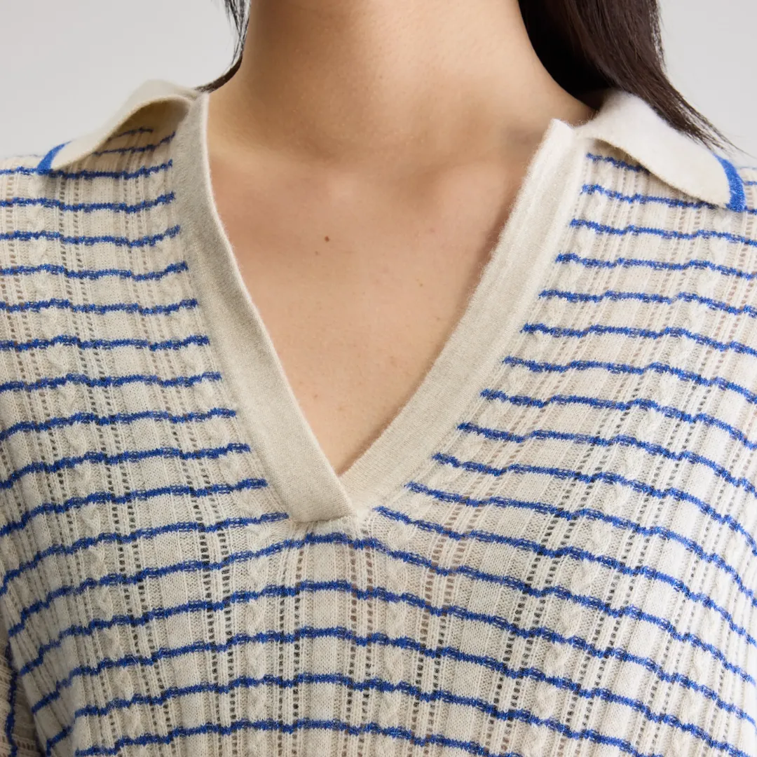 Aummi Polo-Collar Sweater (Calcaire   Lazuli)