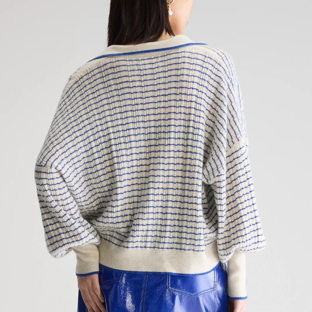 Aummi Polo-Collar Sweater (Calcaire   Lazuli)