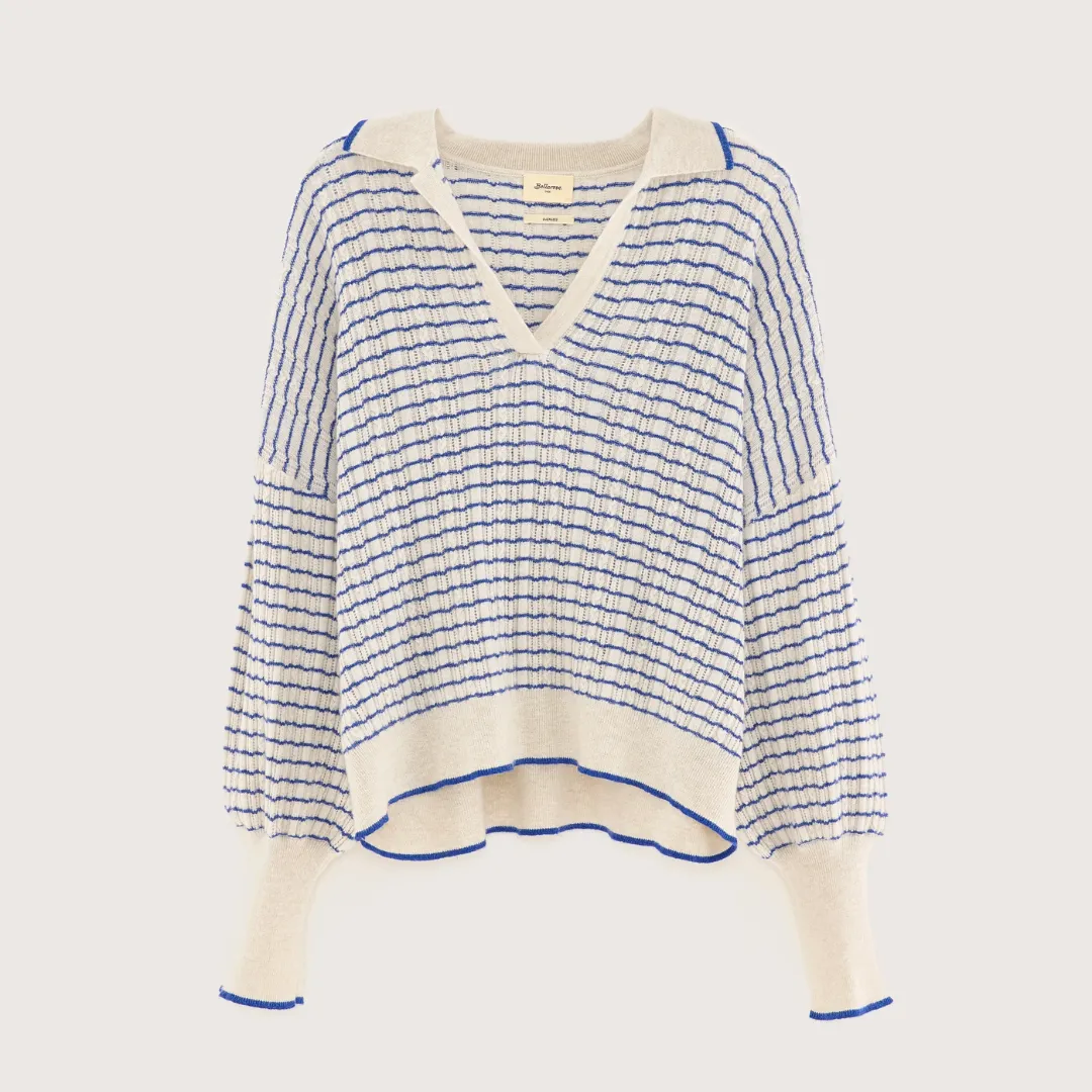 Aummi Polo-Collar Sweater (Calcaire   Lazuli)