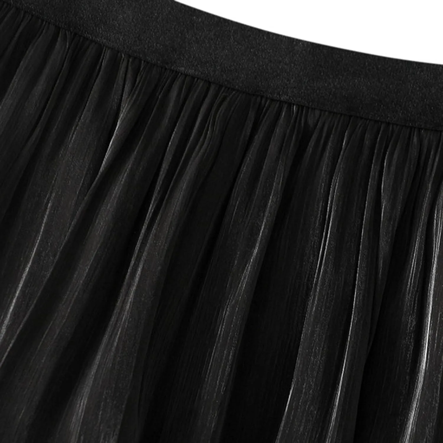 Beach Skirts for Women Asymmetrical Hem Elastic Waist Flowy Long Skirt 2025 Fashion Trendy Summer Pleated Skirt
