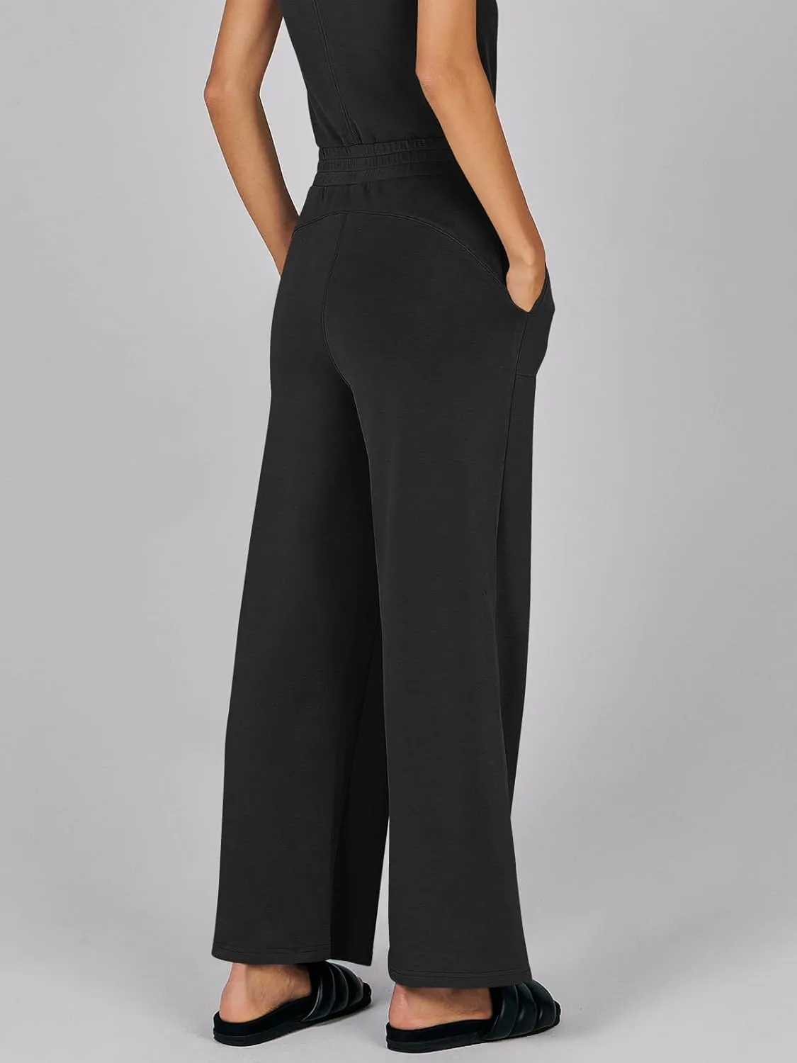 Caracilia Womens Jumpsuits Air Essentials Dressy Romper Wide Leg Long Pants Jumper 2025 Summer Travel Outfits Fashion Clothes