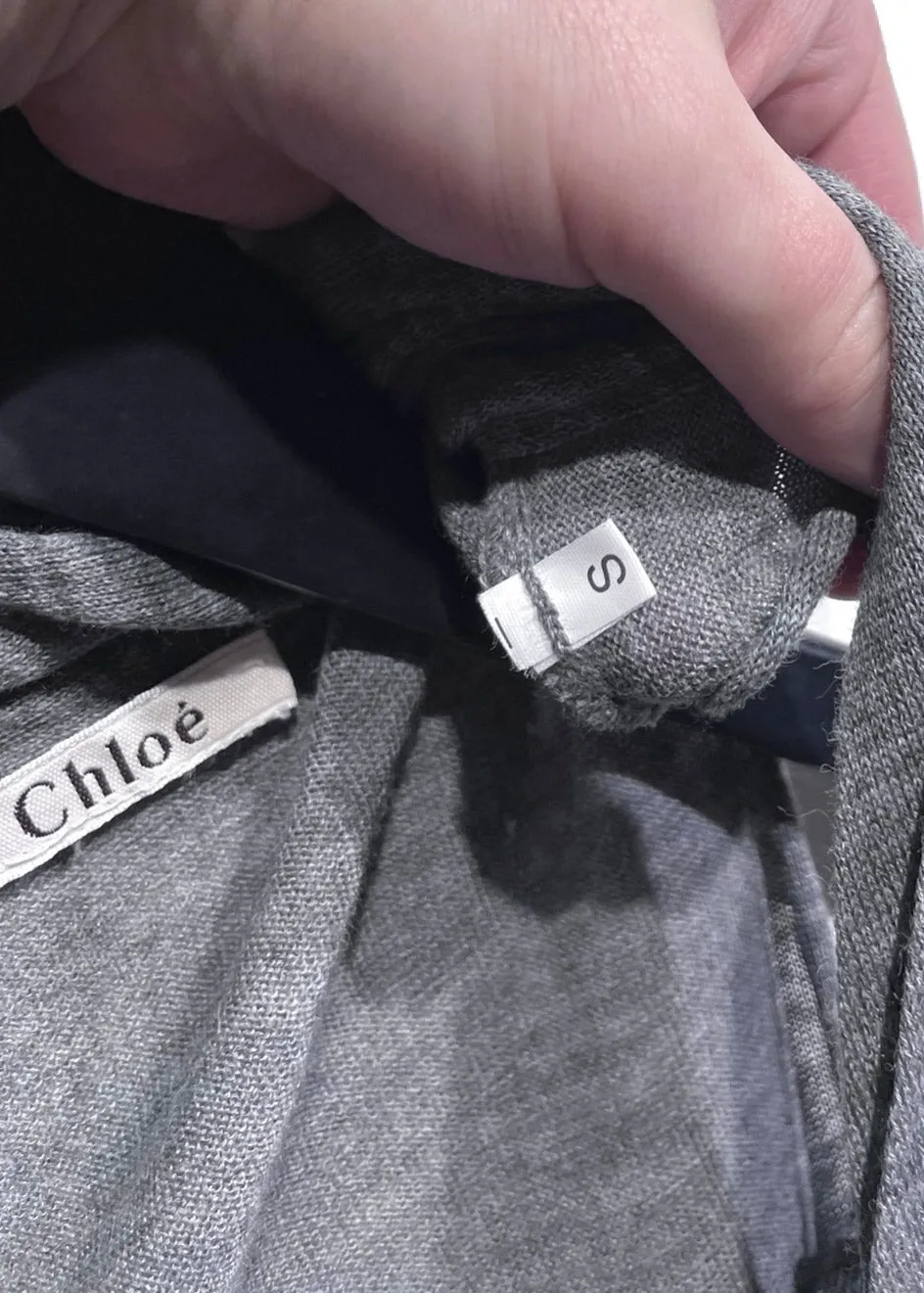 Chloé Grey Shawl Collar Sweater