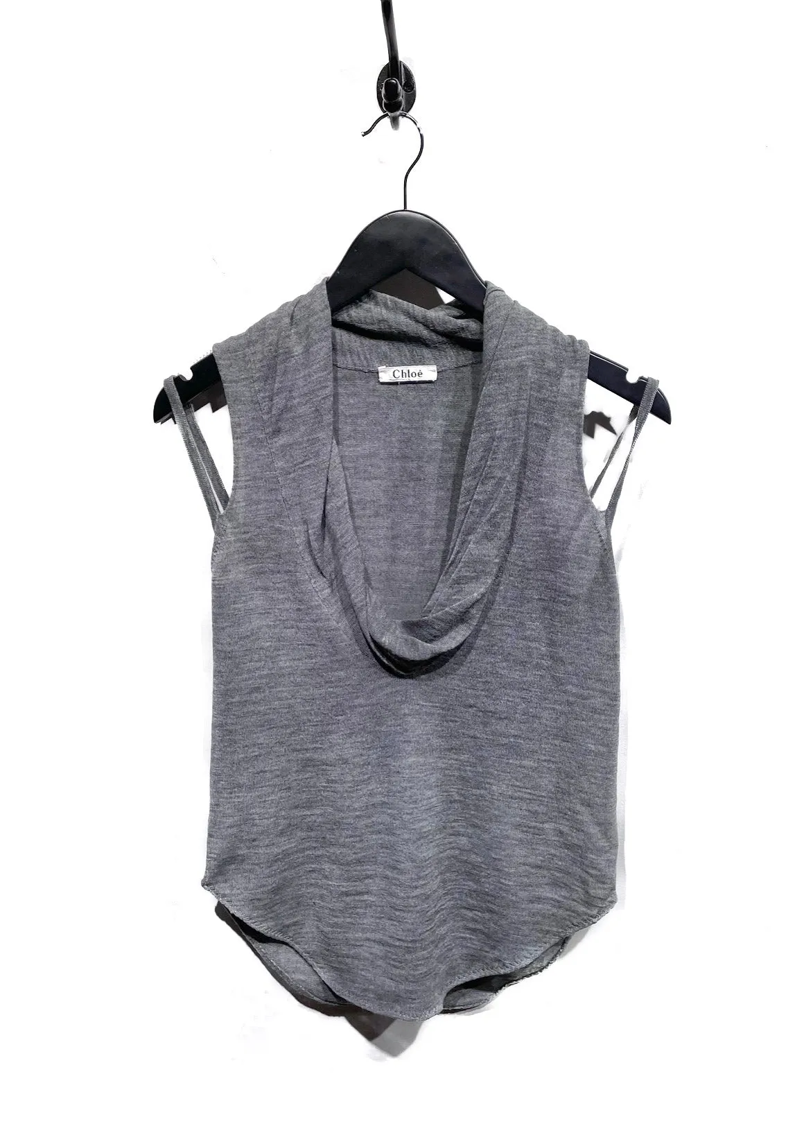 Chloé Grey Shawl Collar Sweater