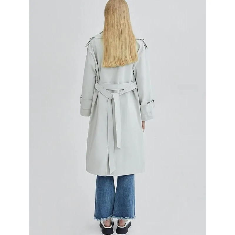 Contrasting Color Women's Trench Coat