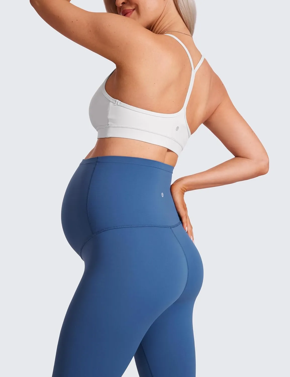 CRZ YOGA Womens Butterluxe Maternity Capris Leggings 21" - Crop Pants Over The Belly Workout Active Yoga Pregnancy Soft