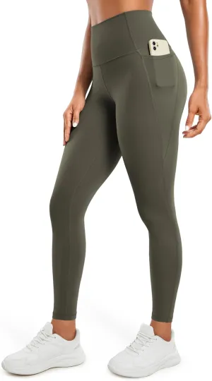CRZ YOGA Womens Butterluxe Workout Leggings 28 Inches - High Waisted Gym Yoga Pants with Pockets Running Buttery Soft