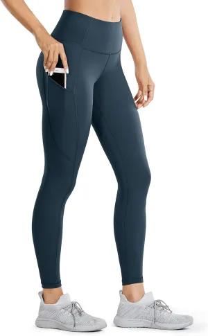 CRZ YOGA Women's Naked Feeling Workout Leggings 25 Inches - High Waisted Yoga Pants with Side Pockets Running Tights