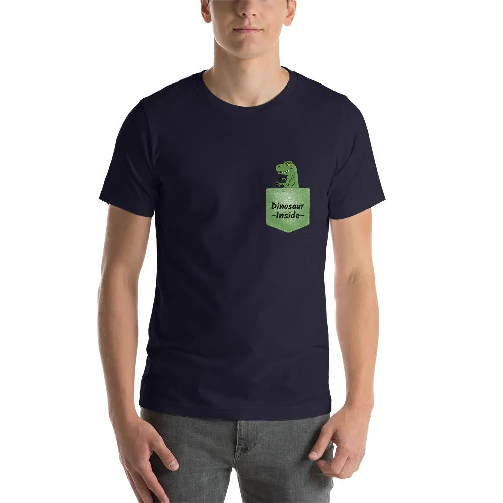 Dinosaur Inside Men Round Neck T-shirts