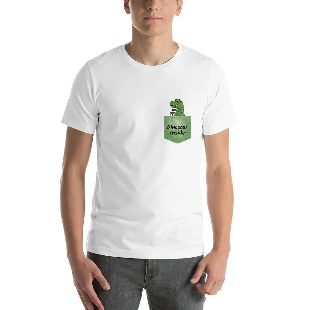 Dinosaur Inside Men Round Neck T-shirts