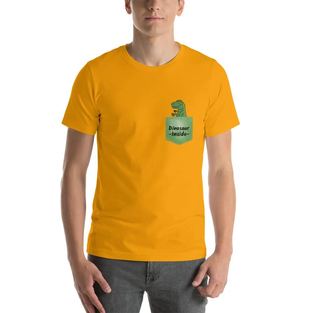 Dinosaur Inside Men Round Neck T-shirts