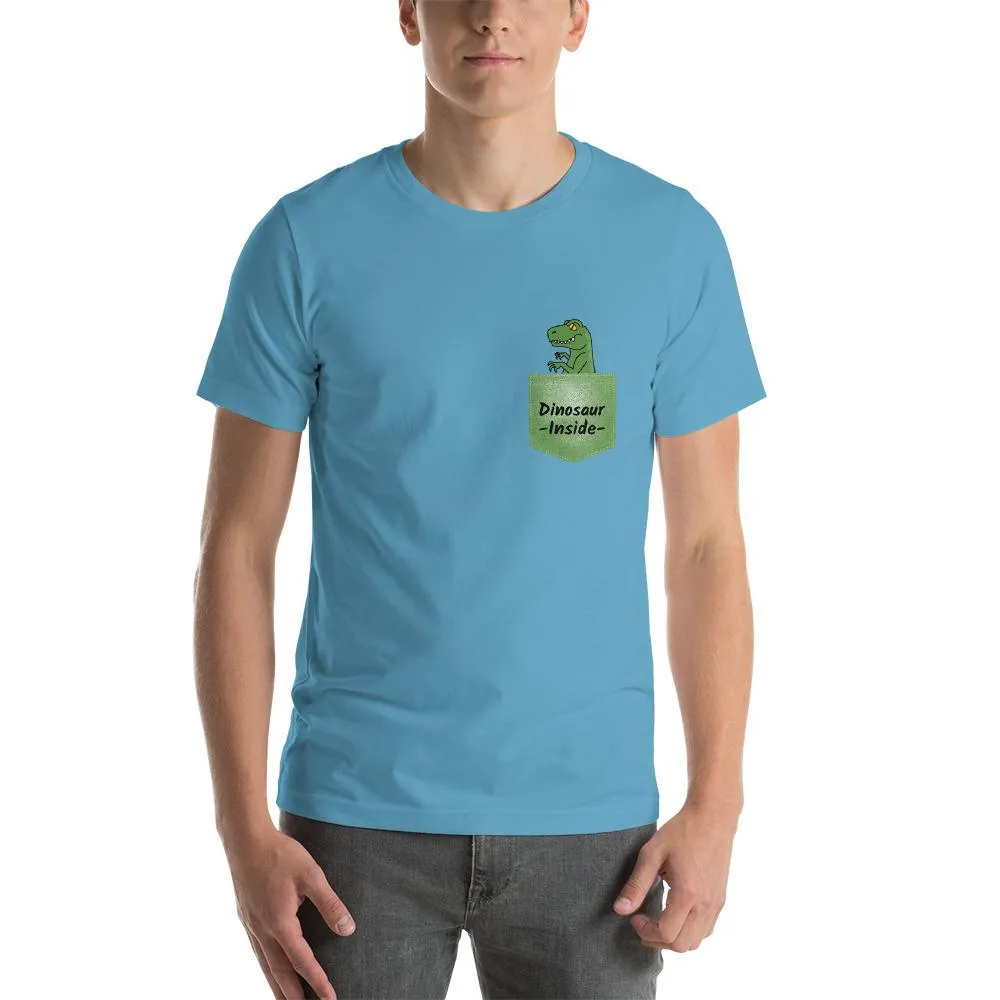 Dinosaur Inside Men Round Neck T-shirts
