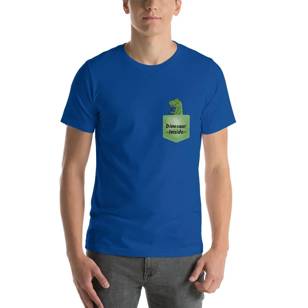 Dinosaur Inside Men Round Neck T-shirts
