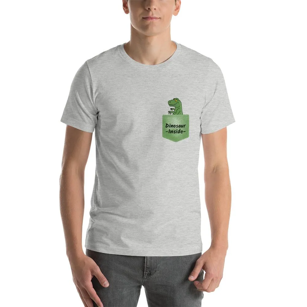 Dinosaur Inside Men Round Neck T-shirts