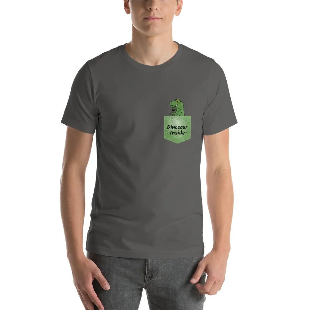 Dinosaur Inside Men Round Neck T-shirts
