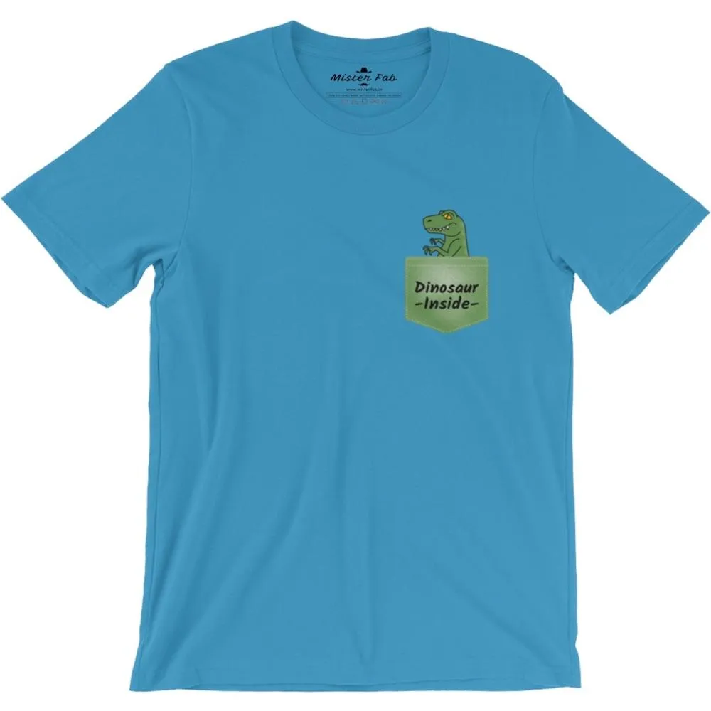 Dinosaur Inside Men Round Neck T-shirts