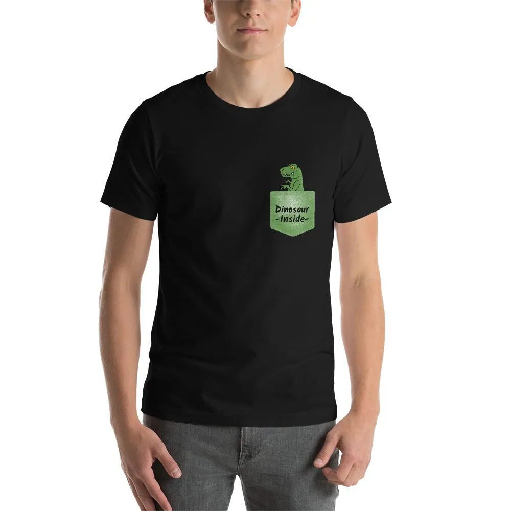 Dinosaur Inside Men Round Neck T-shirts