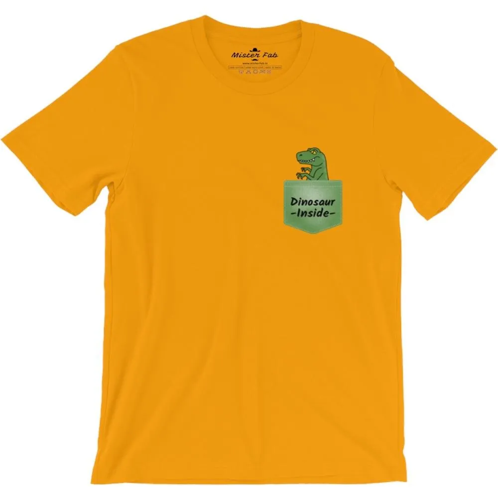Dinosaur Inside Men Round Neck T-shirts
