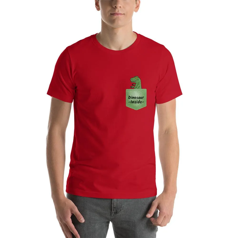 Dinosaur Inside Men Round Neck T-shirts