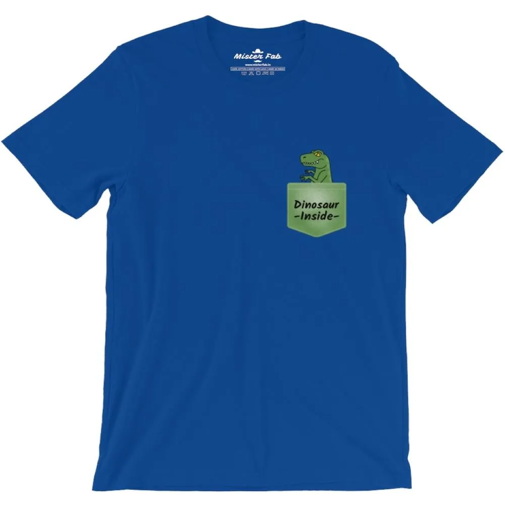 Dinosaur Inside Men Round Neck T-shirts