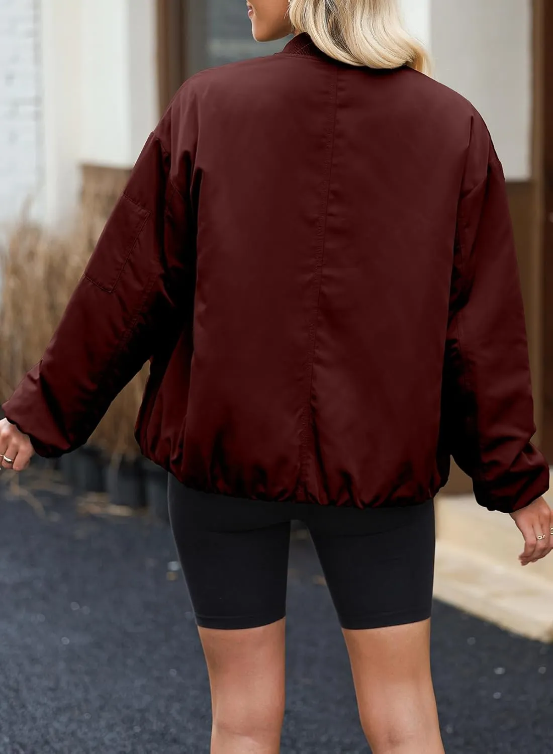 EVALESS Puffer Jackets for Women Zip Up Oversized Bomber Jackets Winter Outfits for Women Dressy Causal