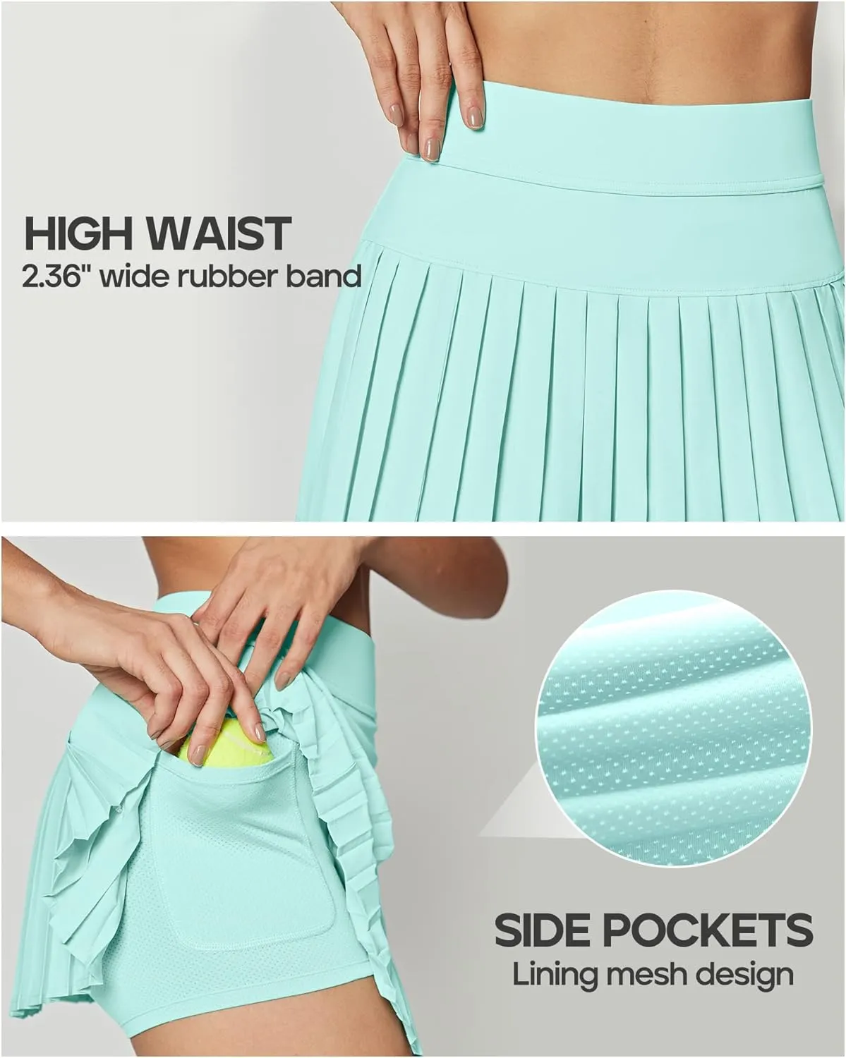 Ewedoos Pleated Tennis Skirts for Women Athletic Skirt with Shorts Underneath Skorts for Woman with Pockets for Golf