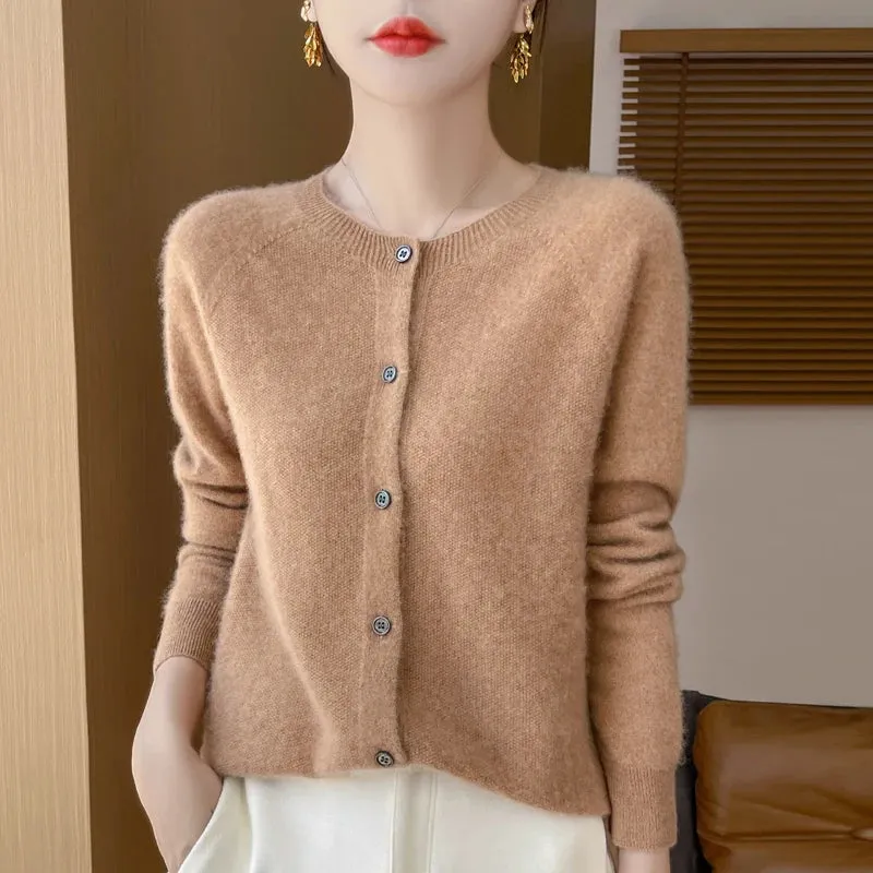 Fall/Winter New Fashion Women's 100% Merino Wool Sweater O-neck Long Sleeve Top