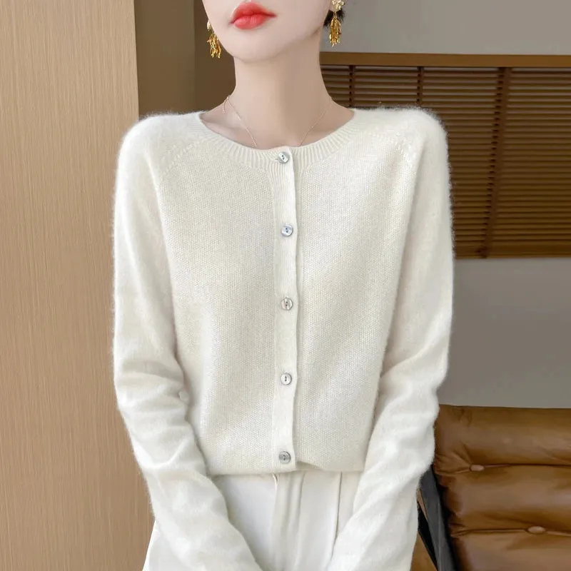Fall/Winter New Fashion Women's 100% Merino Wool Sweater O-neck Long Sleeve Top