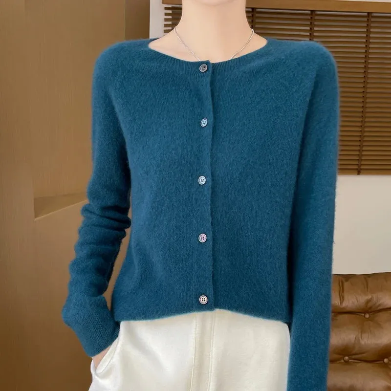Fall/Winter New Fashion Women's 100% Merino Wool Sweater O-neck Long Sleeve Top
