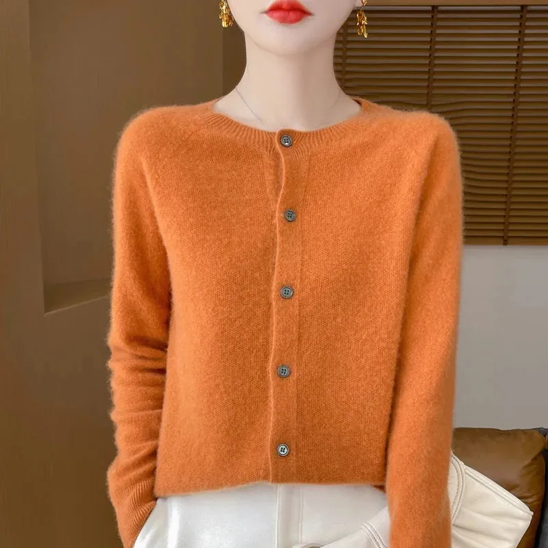 Fall/Winter New Fashion Women's 100% Merino Wool Sweater O-neck Long Sleeve Top