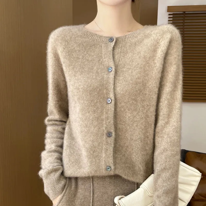 Fall/Winter New Fashion Women's 100% Merino Wool Sweater O-neck Long Sleeve Top