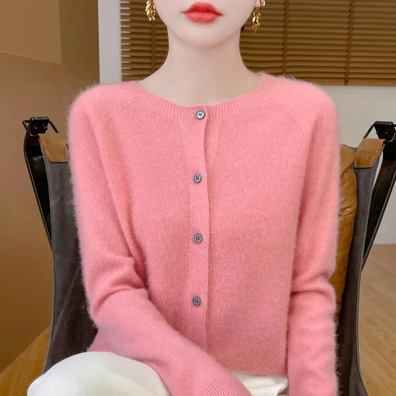 Fall/Winter New Fashion Women's 100% Merino Wool Sweater O-neck Long Sleeve Top