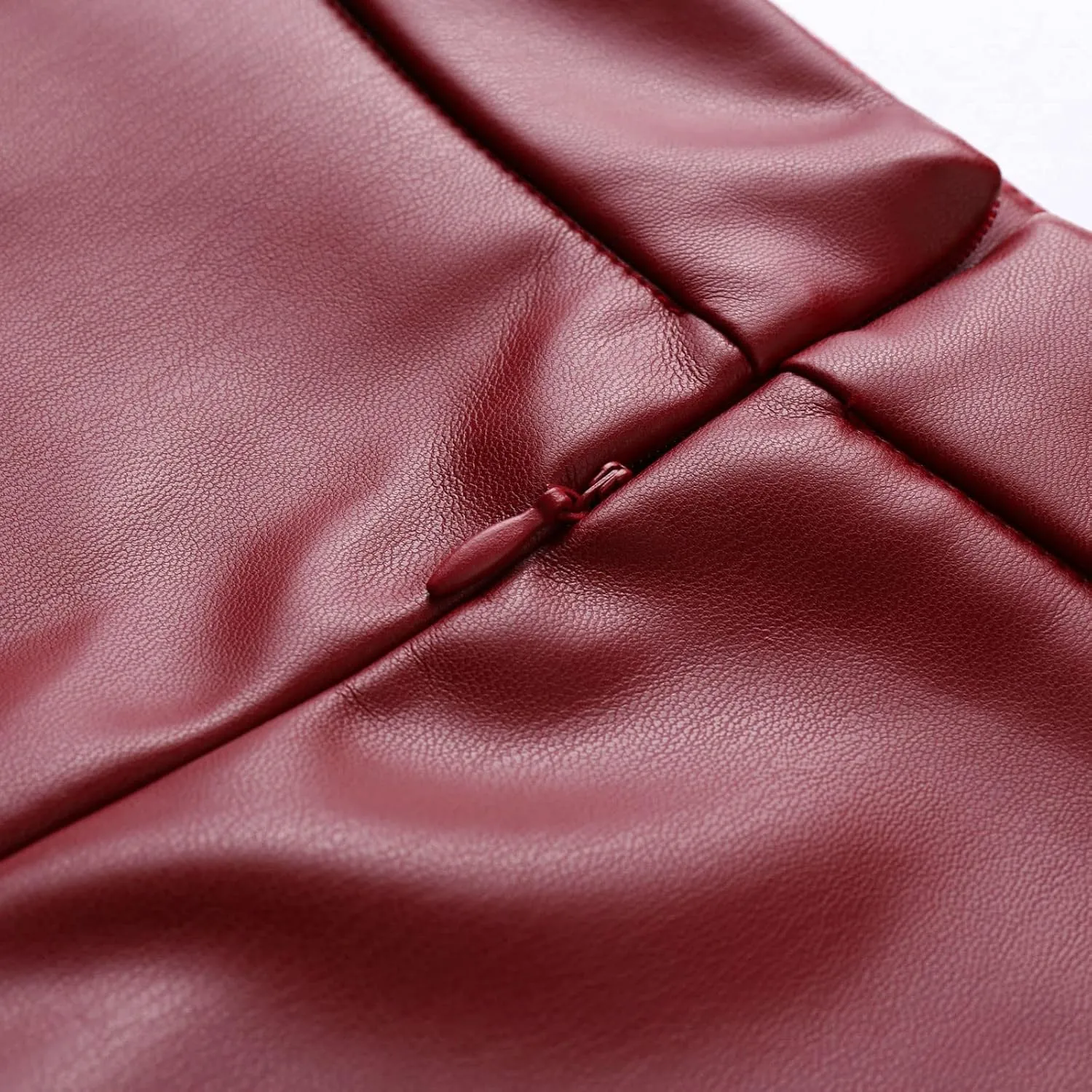 Faux Leather A Line Womens High Waist Skirts Pleather Midi Long Skirt Solid Color Skirt Summer Skirts for Women