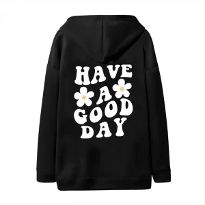 Fronage Women's Oversized Hoodie Slogan Letter Graphic Long Sleeve Sweatshirt Aesthetic Pullover with Kangaroo Pockets