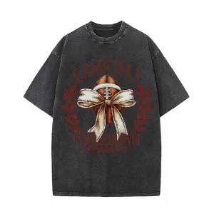 Game Day Touchdown Season Vintage Washed T-shirt