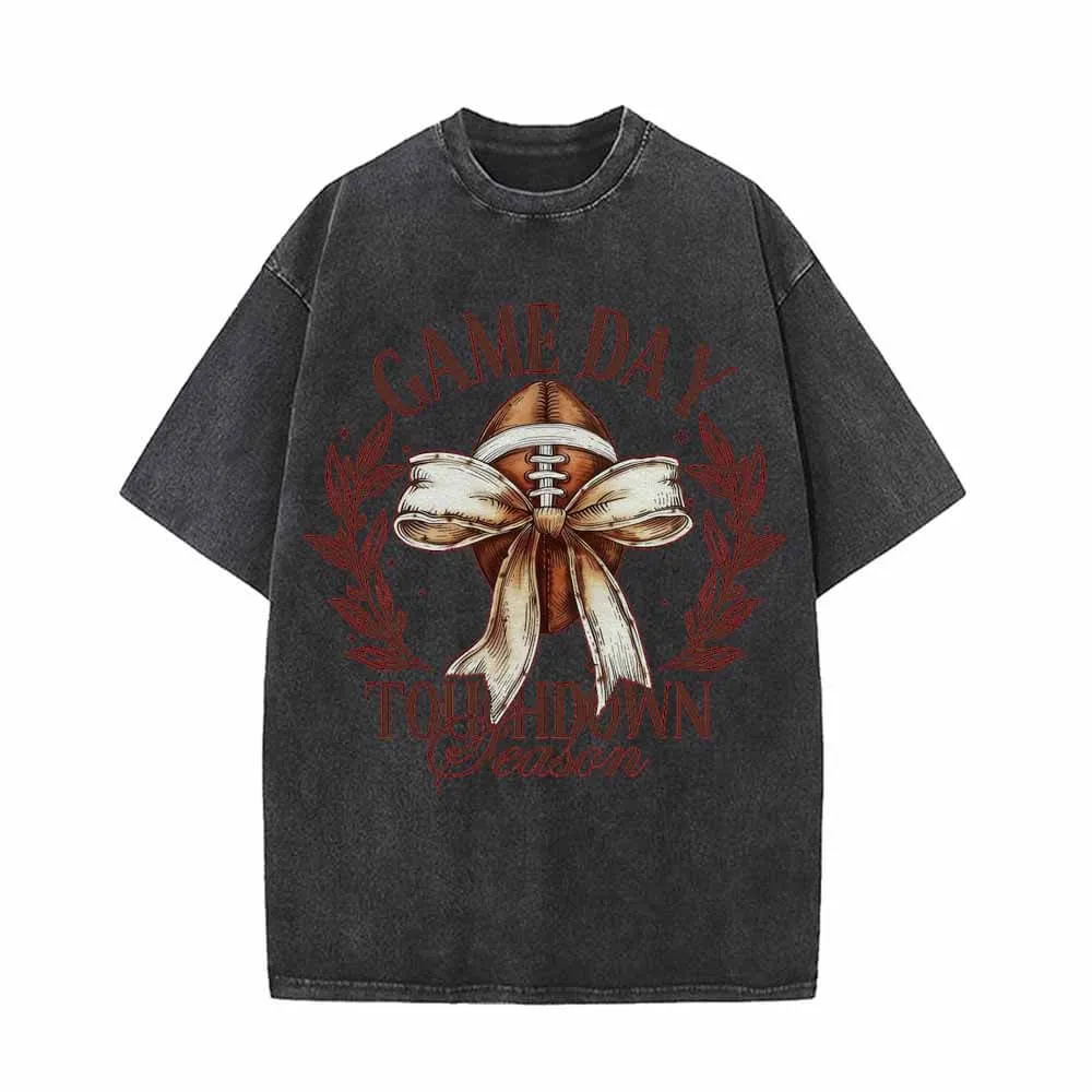Game Day Touchdown Season Vintage Washed T-shirt