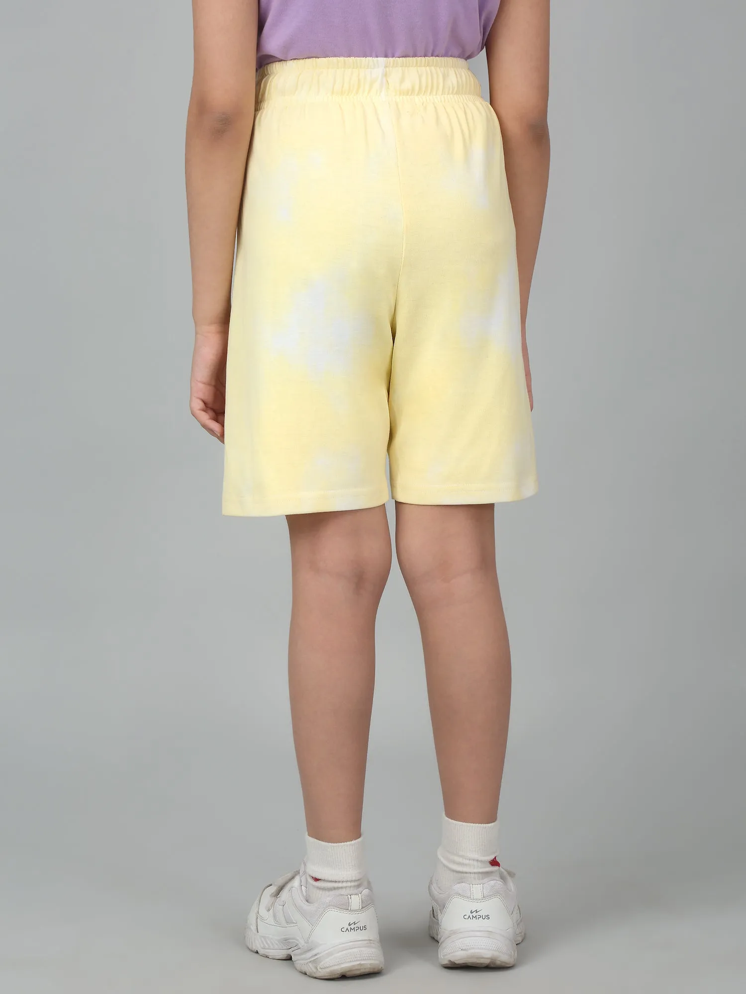 Girls Yellow Solid Short