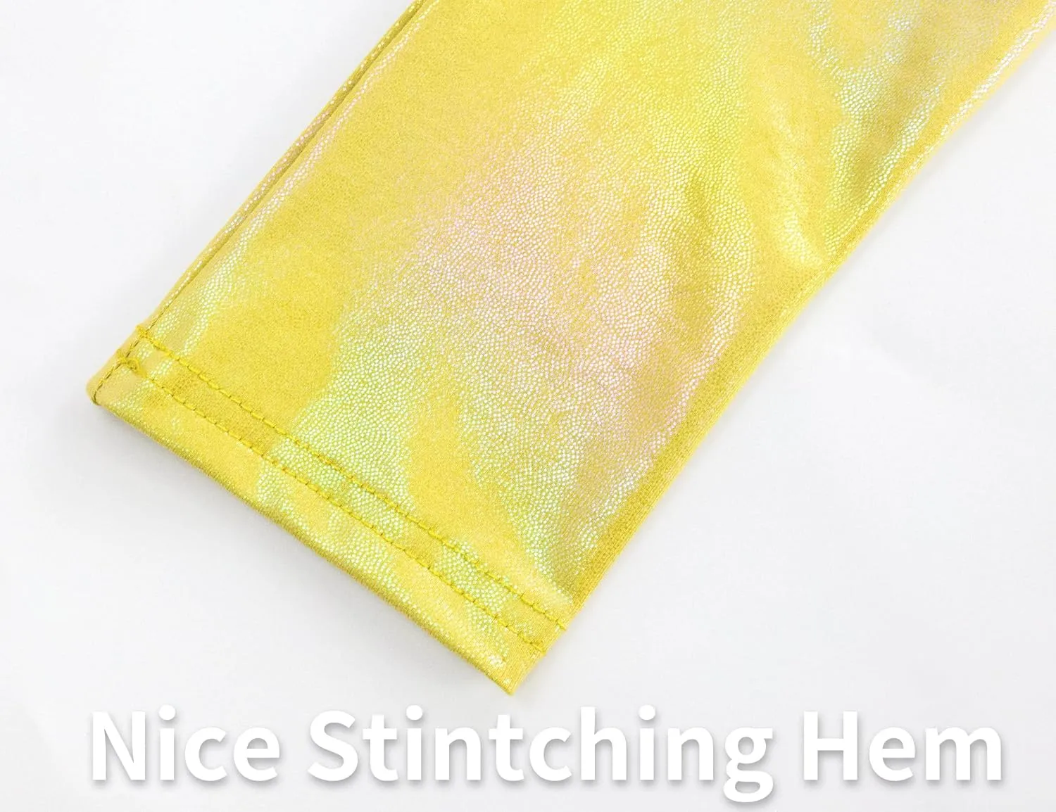 Gnainach Girls Metallic Leggings High Waisted Kids Yoga Pants Stretch Shiny Running Dance Tights for Teen School Workout