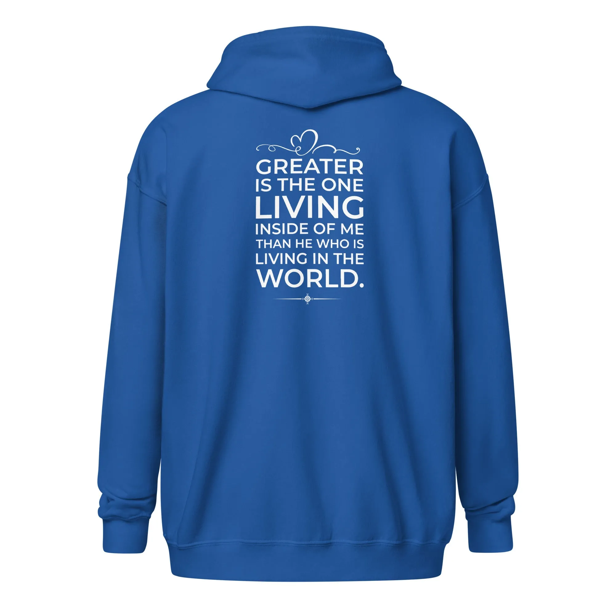 God Sed Liv/Greater Is He Unisex Full-Zip Hoodie