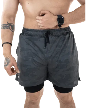 Grey 2Layer Performance Shorts