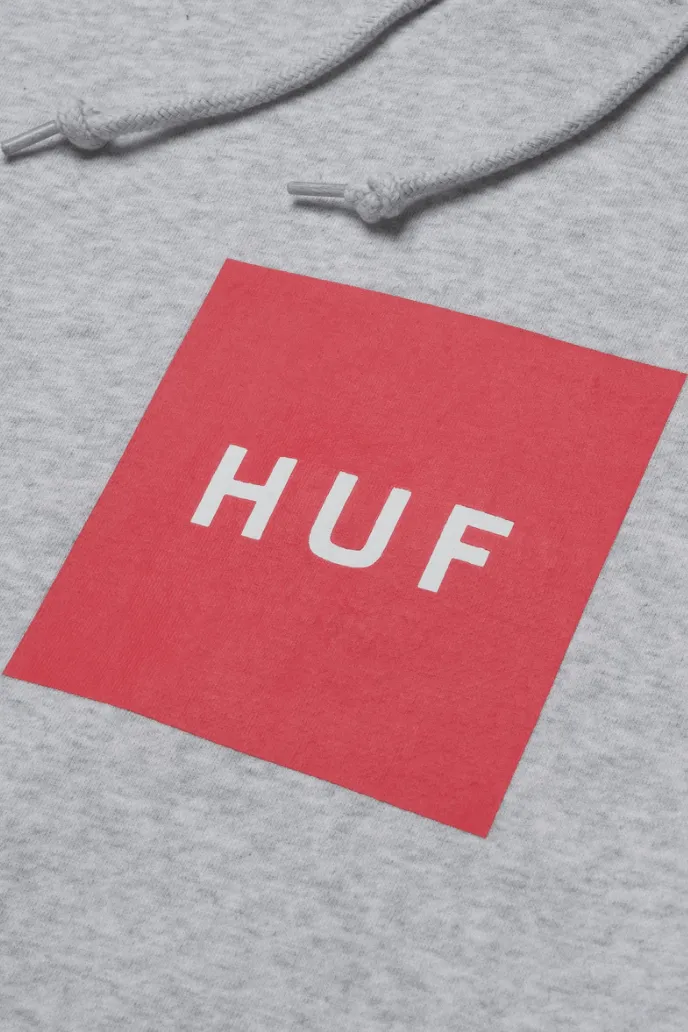 HUF ESSENTIALS BOX LOGO PULL OVER HOODIE - ATHLETIC GREY