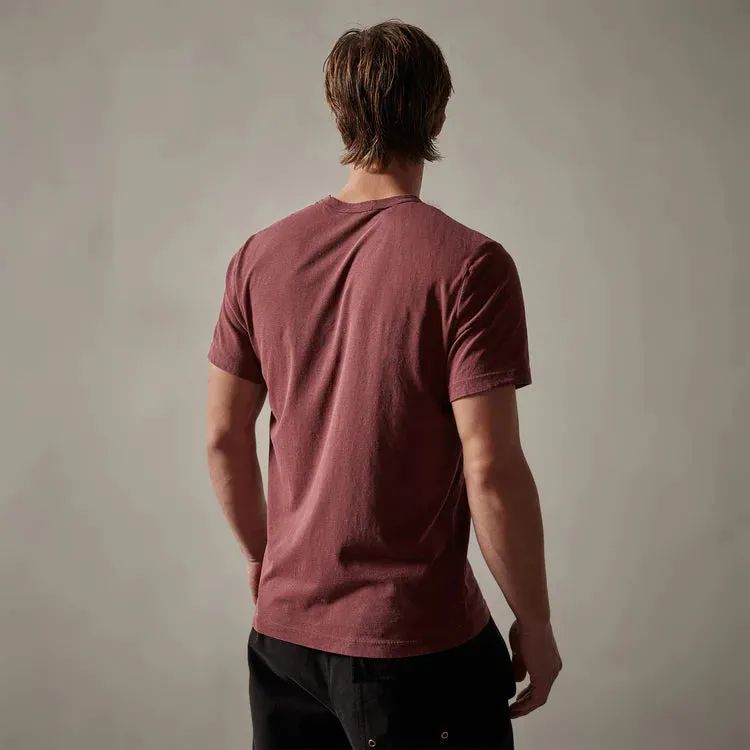 James Perse Short Sleeve Crew Neck- Claret Pigment
