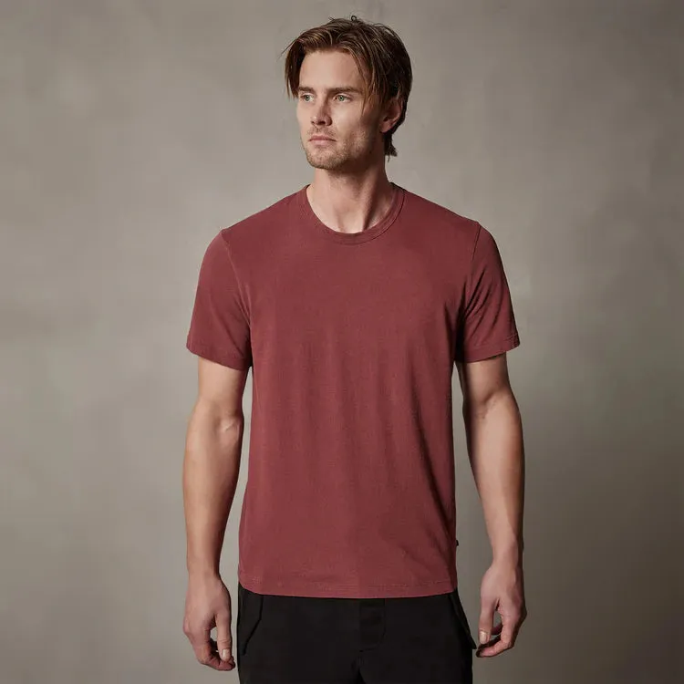 James Perse Short Sleeve Crew Neck- Claret Pigment