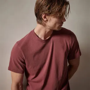 James Perse Short Sleeve Crew Neck- Claret Pigment