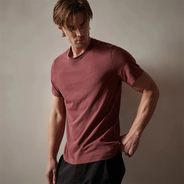 James Perse Short Sleeve Crew Neck- Claret Pigment